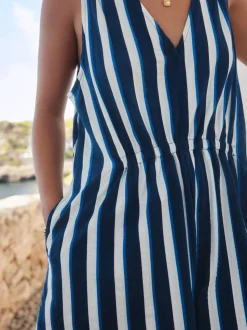Blauw/wit - Jersey Summer Playsuit