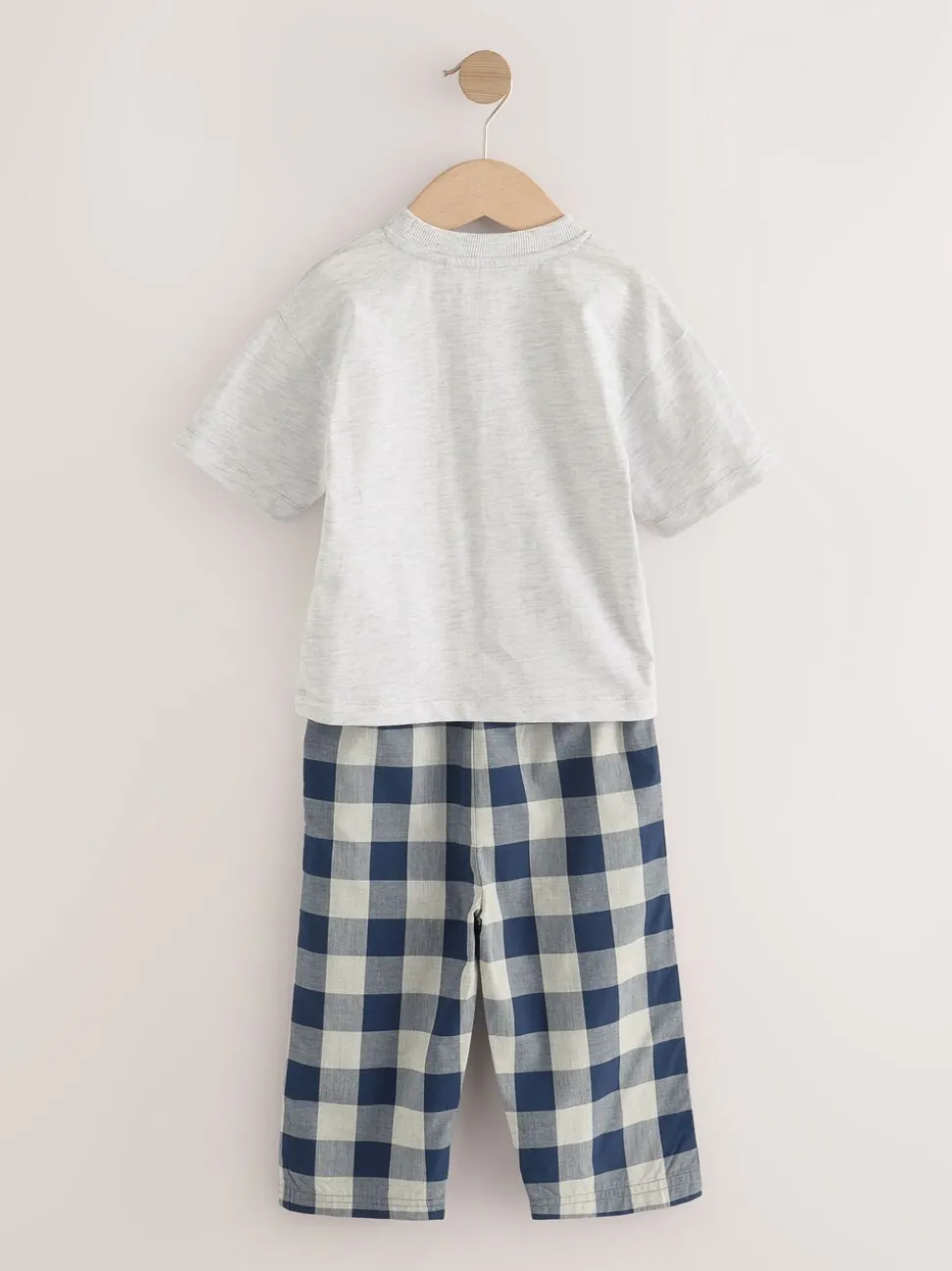 Blauw/wit - Korte mouwen lange pyjama's 2 verpakking (9mnd-12jr)