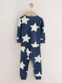 Blauw/wit - Slim Snuggle Fit Pyjamas 3 Pack (9mths-10yrs)