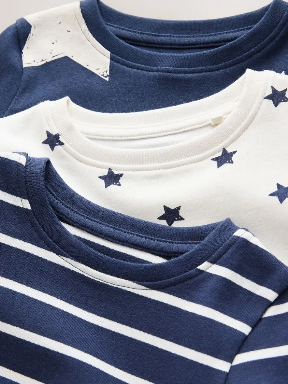 Blauw/wit - Slim Snuggle Fit Pyjamas 3 Pack (9mths-10yrs)