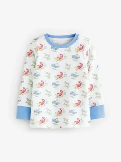 Blauw/wit met auto's - Verpakking van 3 knusse pyjama's