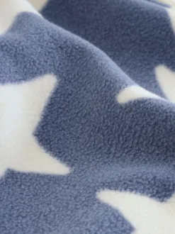 Blauw/wit met sterren - Behaaglijke korte fleecepyjama (9 mnd - 12 jr)