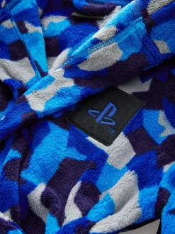 Blauw/wit Playstation - Damesbadjas (5-16jaar)