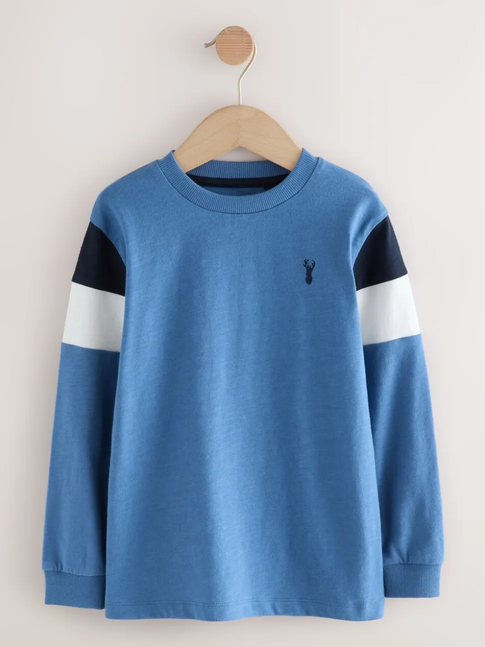 Blauw/wit/groen - Kleurblok T-shirts met lange mouwen 3 verpakking (3-16jr)