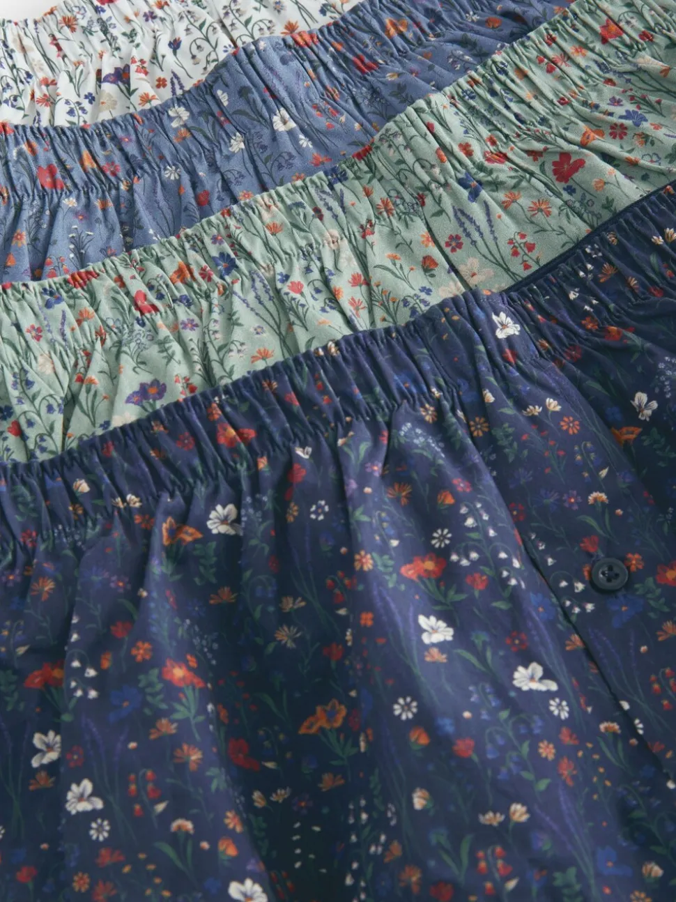 Blauw/wit/groen met bloemenprint - Verpakking van 4 - Geweven boxershorts van puur katoen