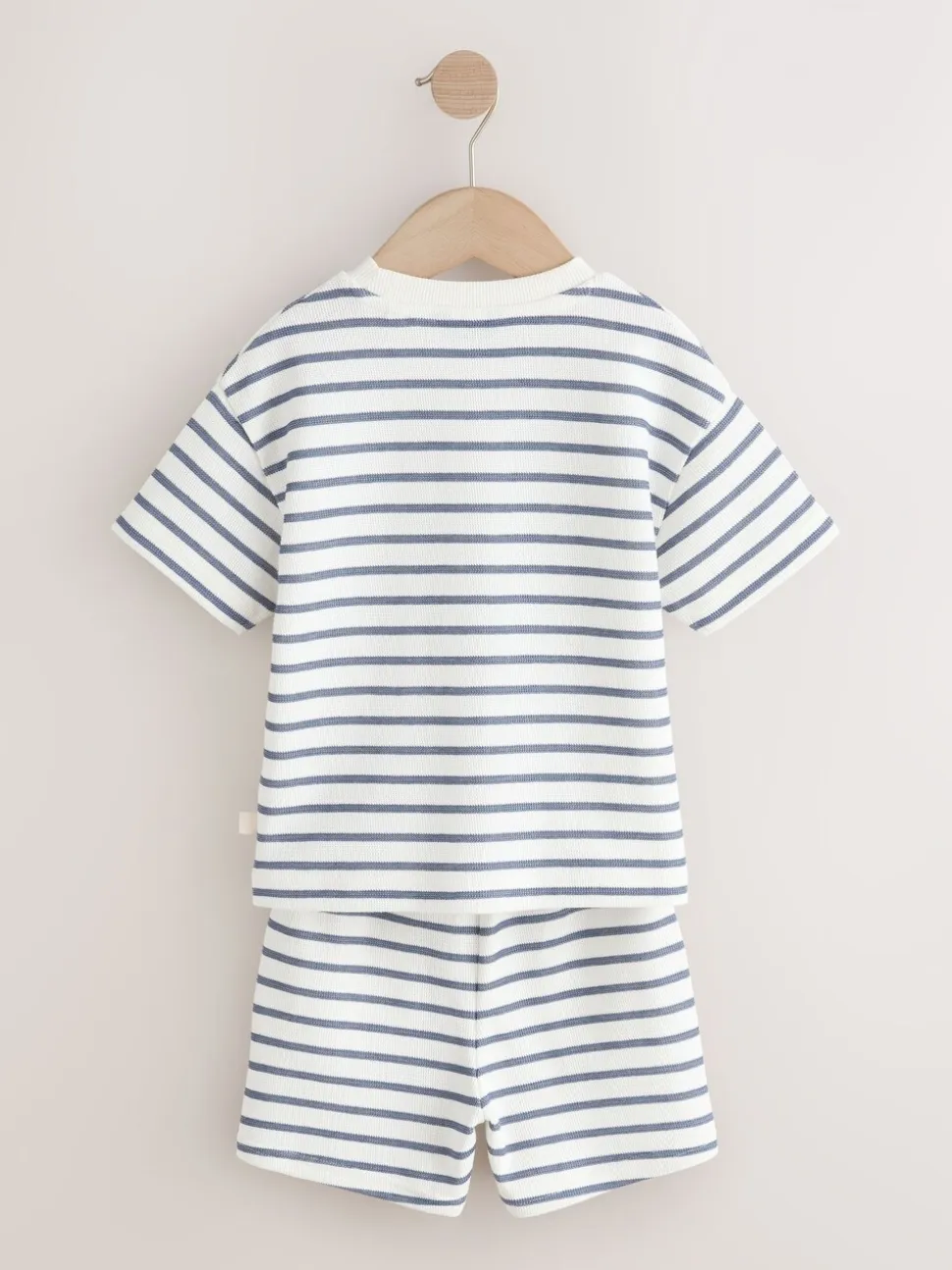 Blauw/witte streep - Short Sleeve T-Shirt and Shorts Set 2 Pack (3mths-7yrs)