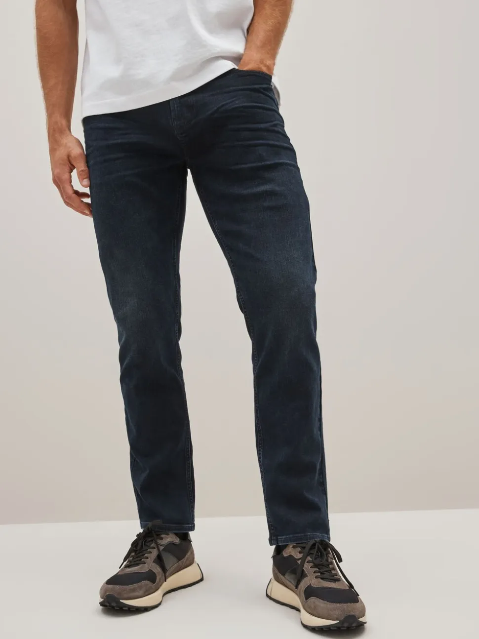 Blauw-zwart - Enkele - Slim fit klassieke stretchy jeans