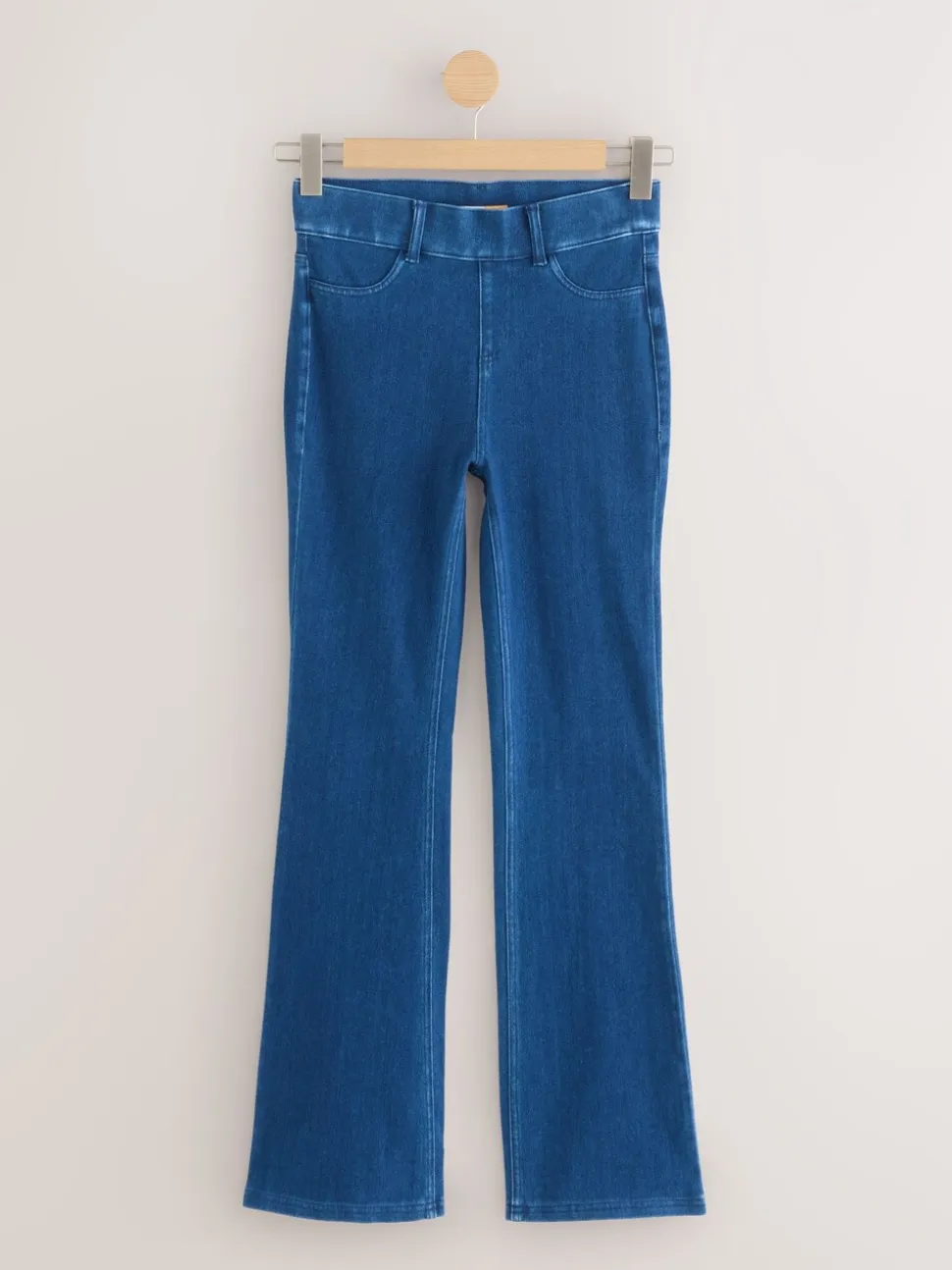 Blauw/Zwart - Set van 2 lange jersey denim bootcut leggings