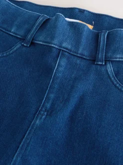 Blauw/Zwart - Set van 2 lange jersey denim bootcut leggings