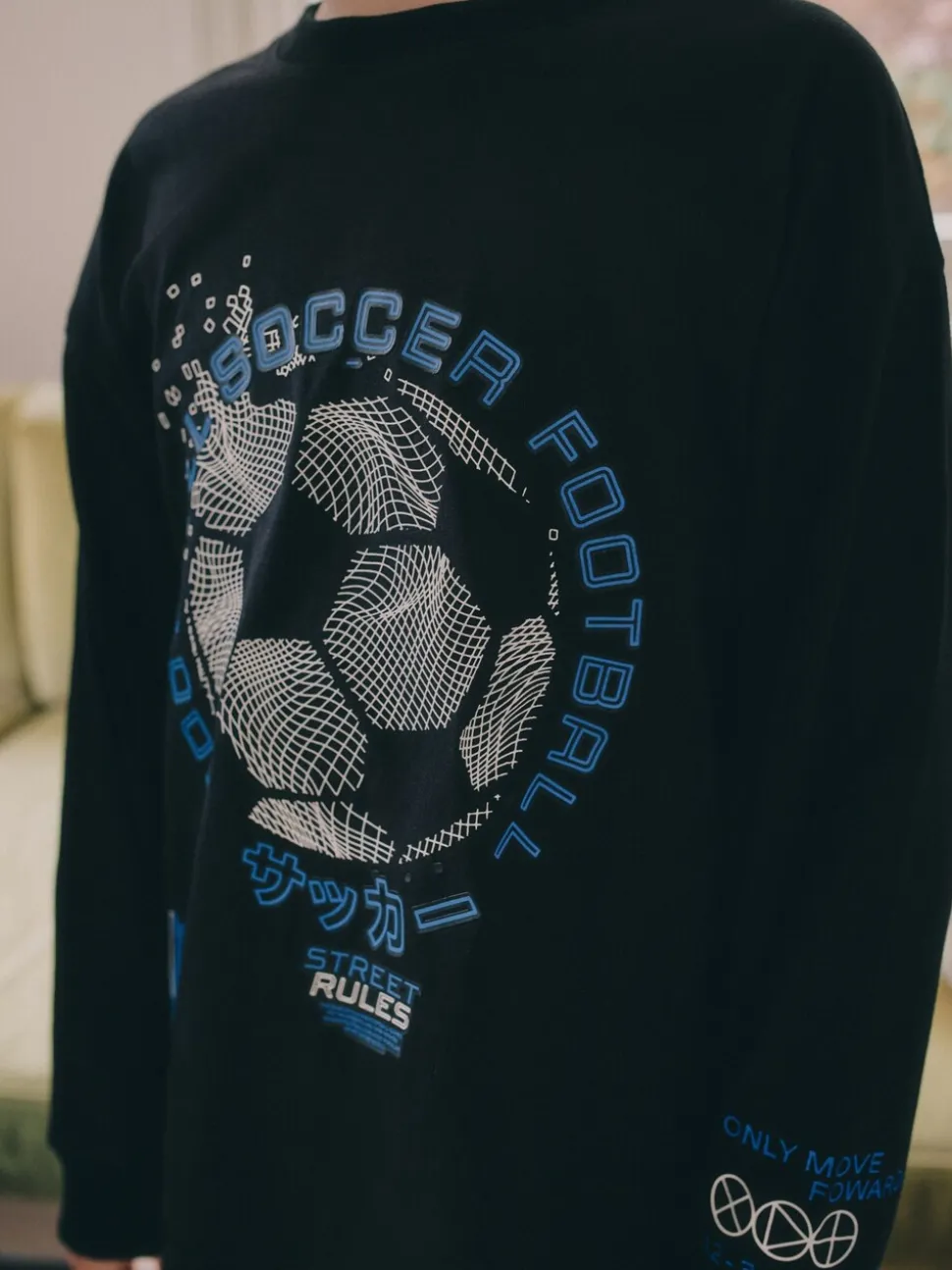 Blauw/zwart met voetbal - Verpakking van 2 pyjama's met lange mouwen (3-16 jr)