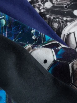 Blauw/zwart met voetbalprint - Verpakking van 5 boxers (2-16jr)