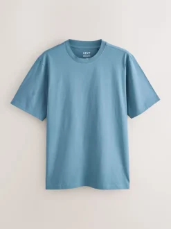 Blauw/zwart/oranje/groen/grijs/ecru wit - Normale Pasvorm - Essential katoenen T-shirts verpakking van 6