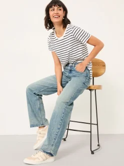Bleach Wash Denim - FatFace Relaxed Straight Jeans