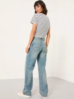 Bleach Wash Denim - FatFace Relaxed Straight Jeans