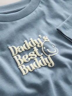 Blue Daddy's Best Buddy - Short Sleeve Small Graphic T-Shirt (3mths-7yrs)