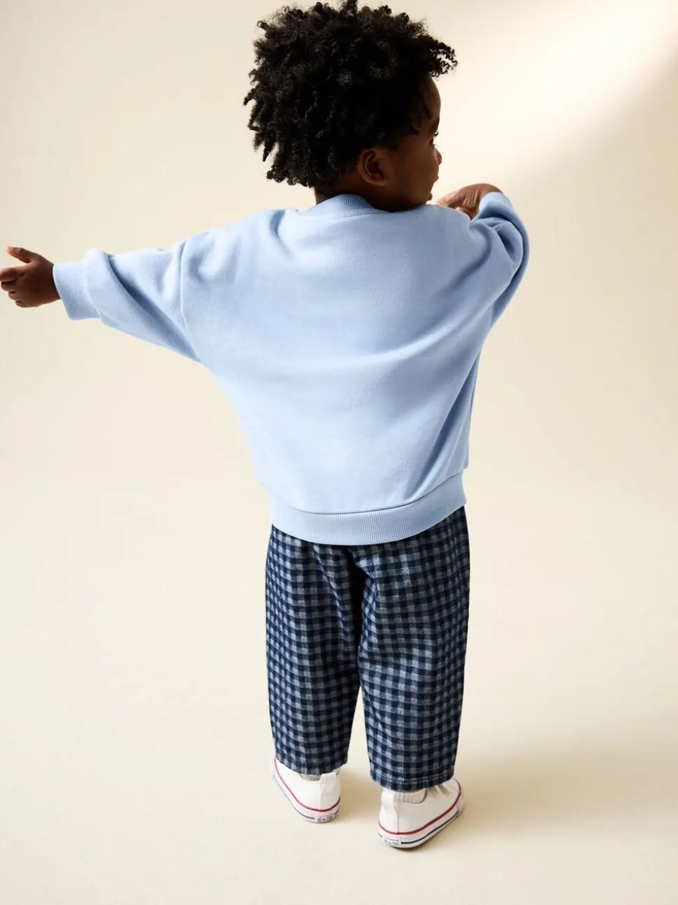 Blue I Love Snacks - Sweatshirt met ronde hals en all-over print (3 mnd - 7 jr)
