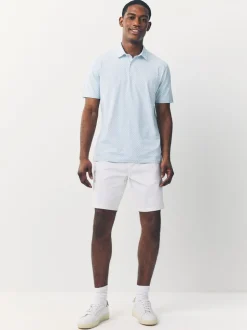 Blue marineblauw met geometrisch motief - Set van 3 jersey poloshirts met korte mouwen