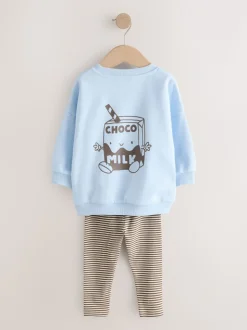 Blue Milk Print - Set met sweatshirt en legging (3 mnd-7 jr)