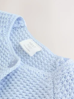 Blue Peplum - Gebreid babyvest (0 mnd- 2 jr)