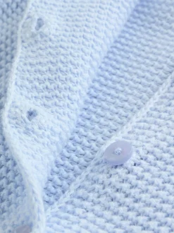 Blue Peplum - Gebreid babyvest (0 mnd- 2 jr)