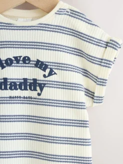 Blue Striped I love my Daddy - Jersey babyrompertje