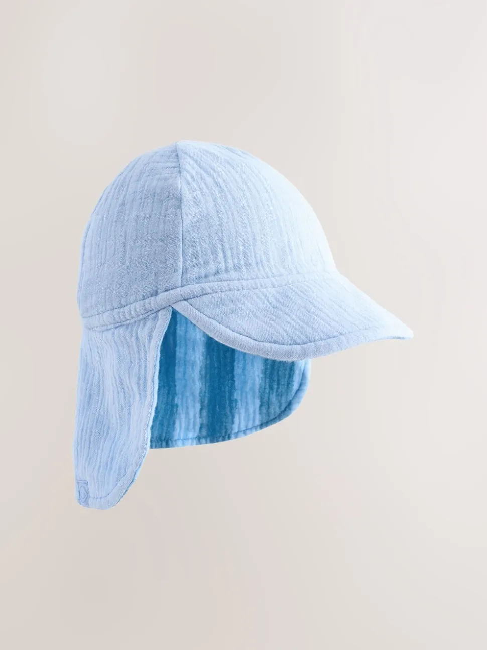 Blue Tonal Stripe - Legionnaire Baby Summer Hat (0mths-2yrs)