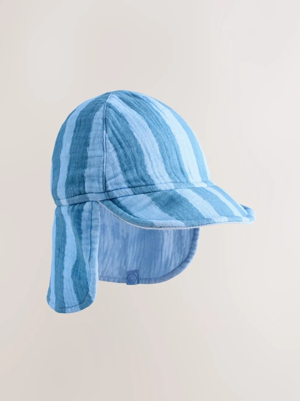 Blue Tonal Stripe - Legionnaire Baby Summer Hat (0mths-2yrs)