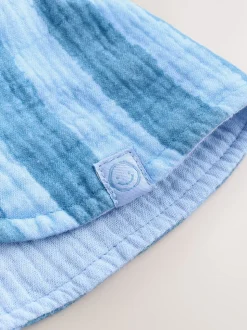 Blue Tonal Stripe - Legionnaire Baby Summer Hat (0mths-2yrs)