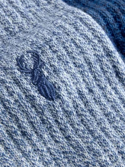 Blue Twisted - Verpakking van 4 paar dikke sokken met hertenborduurwerk