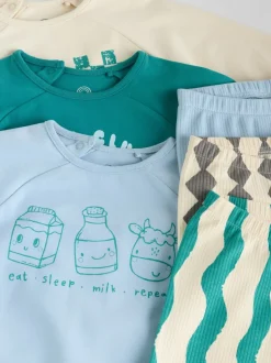 Blue/Green Milk Club - Baby Top & Leggings 6 Piece Set (0mths-3yrs)
