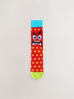 Blue/Green/Red Monster - Set van 5 sokken met patroon
