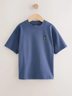 Blue/Rust/Khaki/Black - Verpakking van 4 ruimvallende T-shirts met korte mouwen (3-16jr)