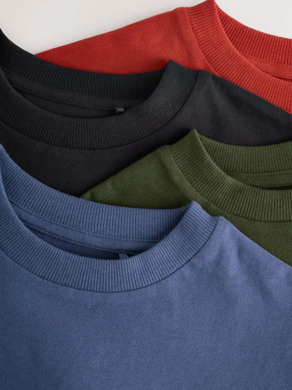 Blue/Rust/Khaki/Black - Verpakking van 4 ruimvallende T-shirts met korte mouwen (3-16jr)