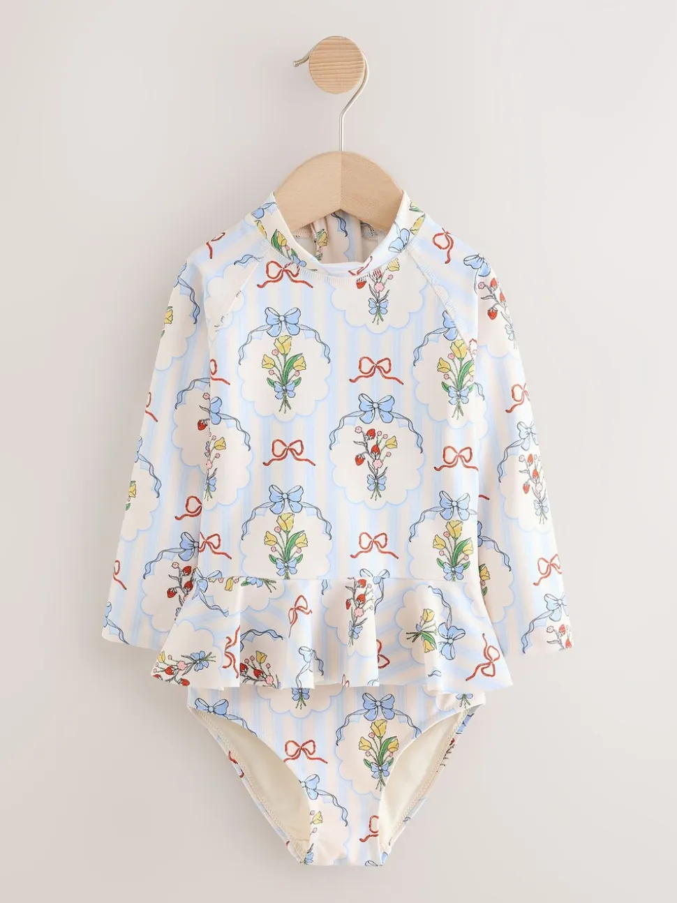 Blue/White Bow - Zonbeschermende zwemset (3 mnd-7 jr)