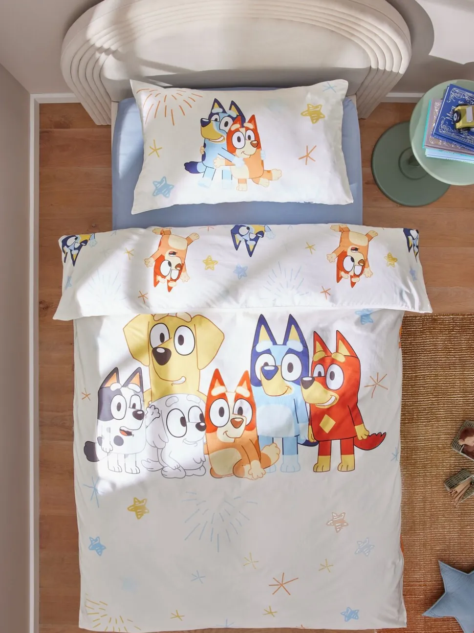 Bluey en Friends 100% katoenen dekbedovertrek- en kussensloopset