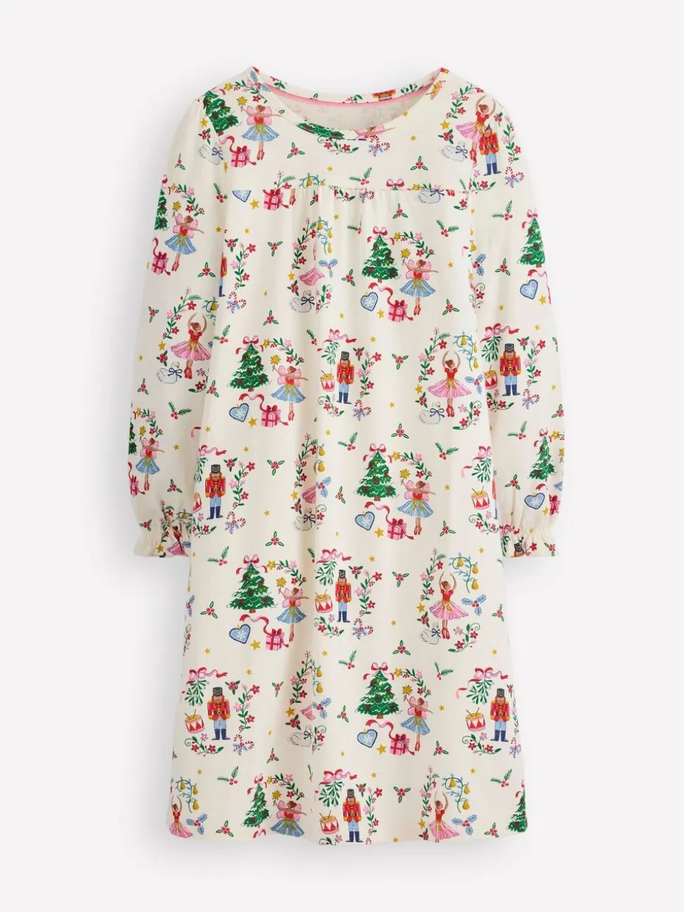 Boden - Kerstnachthemd met print en lange mouwen