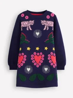 Boden Ida Sweatshirt Appliqué Dress