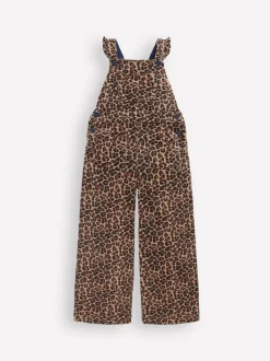 Boden Leopard Frill Dungarees