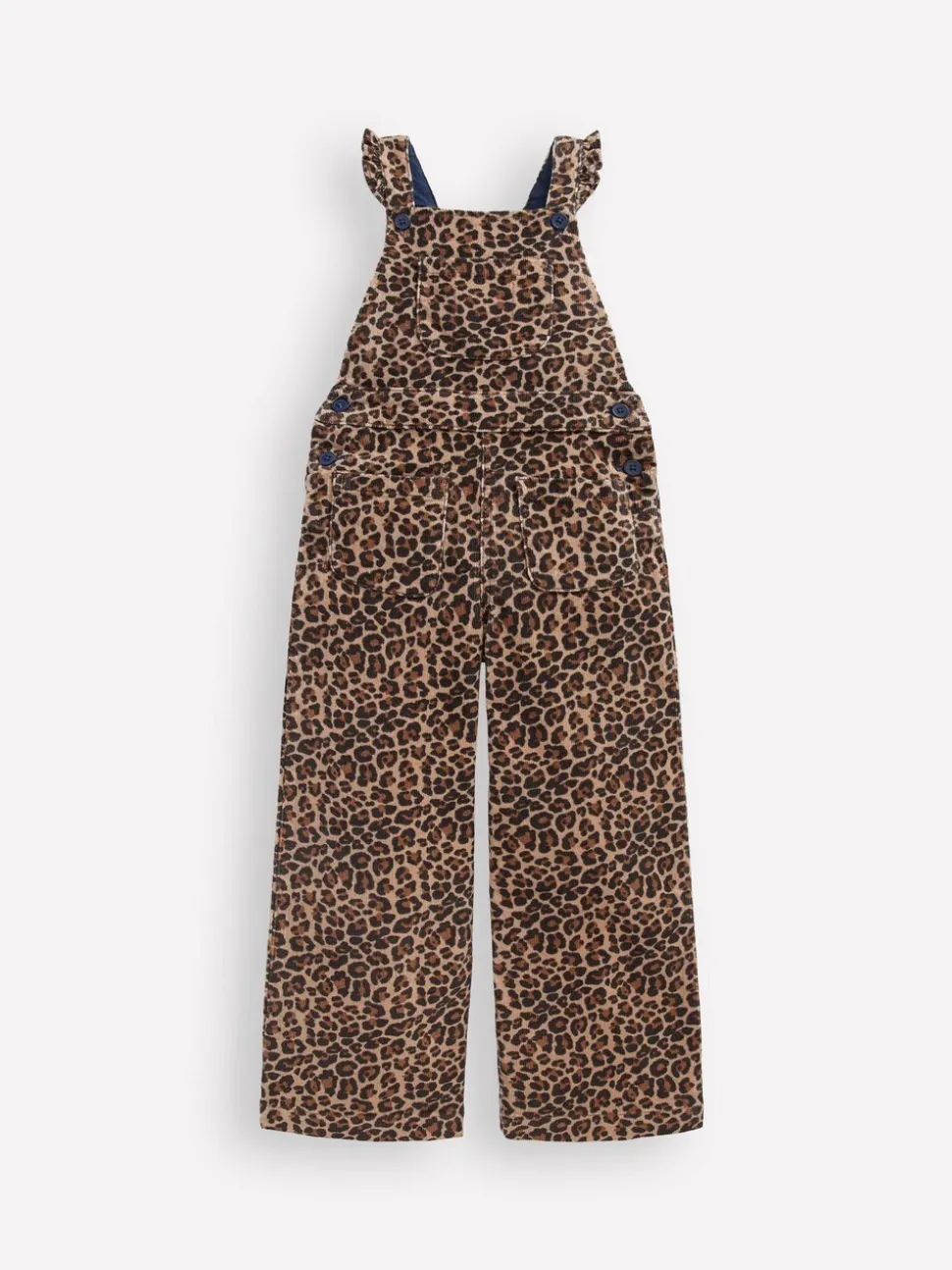 Boden Leopard Frill Dungarees