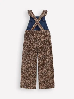 Boden Leopard Frill Dungarees