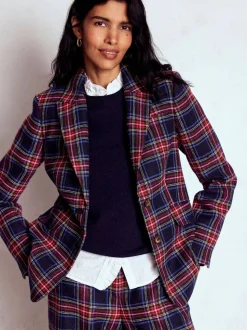 Boden Stamford Wool-Blend Check Blazer
