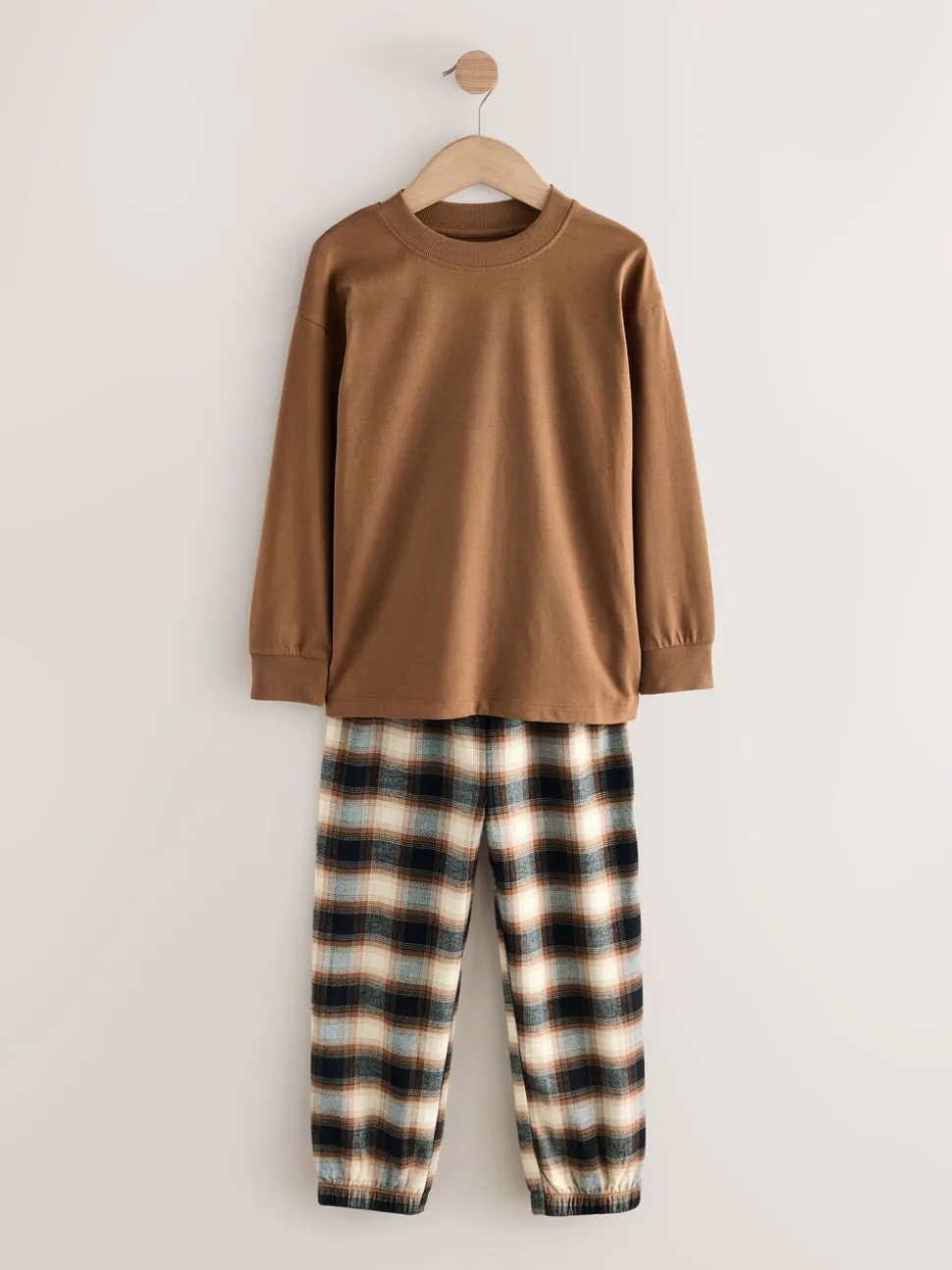 Bordeaux Rood/Bruin - Verpakking van 3 geweven geruite pyjama's (3-16 jr)