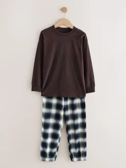 Bordeaux Rood/Bruin - Verpakking van 3 geweven geruite pyjama's (3-16 jr)
