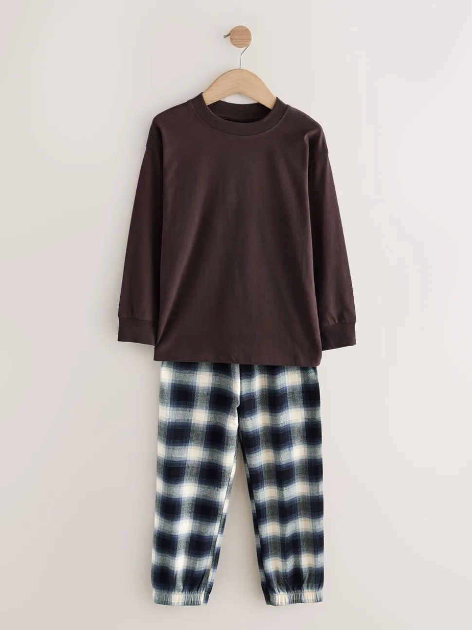 Bordeaux Rood/Bruin - Verpakking van 3 geweven geruite pyjama's (3-16 jr)