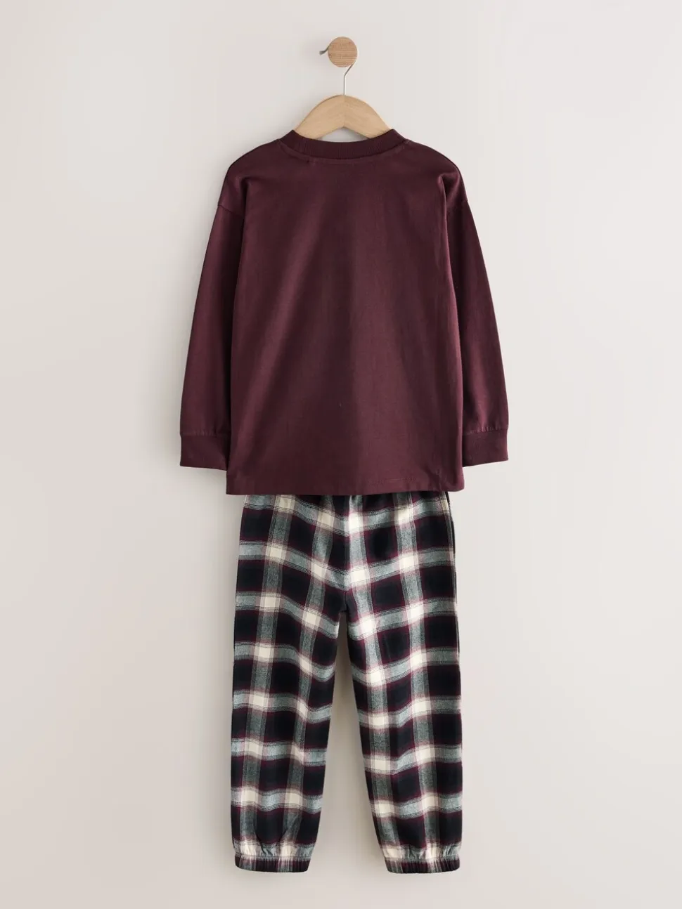 Bordeaux Rood/Bruin - Verpakking van 3 geweven geruite pyjama's (3-16 jr)