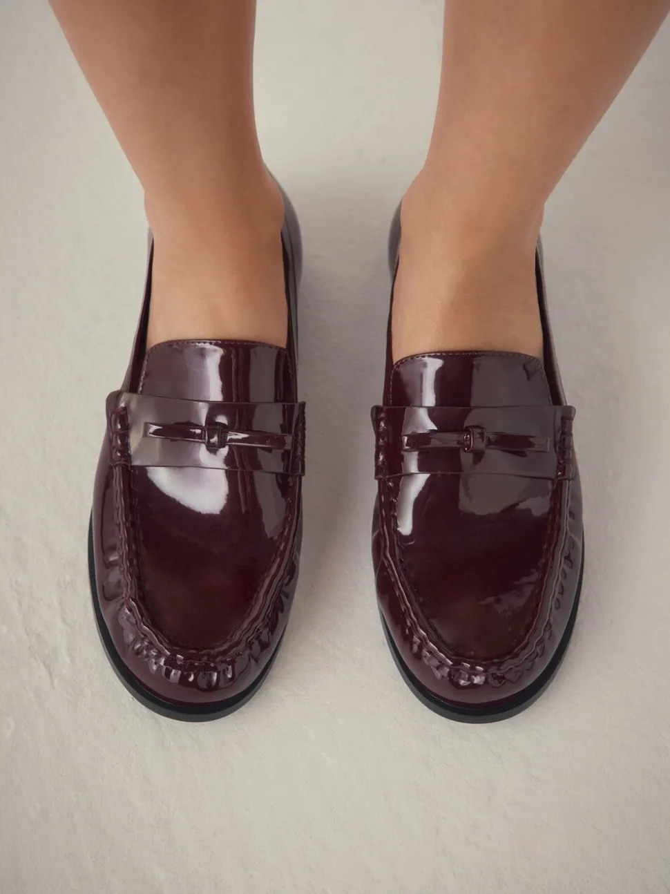 Bordeauxrood - Forever Comfort® Bow Detail Ruched Toe Loafers
