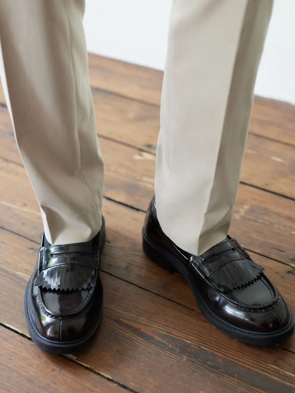 Bordeauxrood - Fringe Penny Loafers