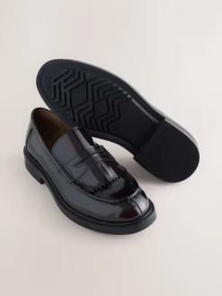 Bordeauxrood - Fringe Penny Loafers
