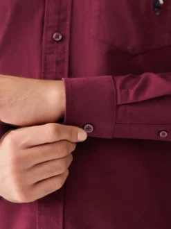 Bordeauxrood - Guinness Oxford Long Sleeve Shirt