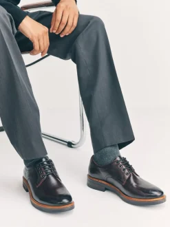 Bordeauxrood - Heritage Derby Leather Shoes